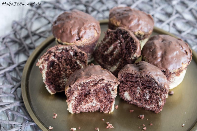 Einfache Marmorkuchen Muffins 2 Mamor Kuchen Muffin Rezept Schoko
