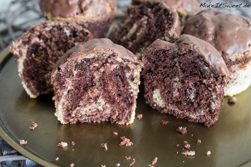 Einfache Marmorkuchen Muffins 3 Mamorkuchen Muffins Rezept Schokolade