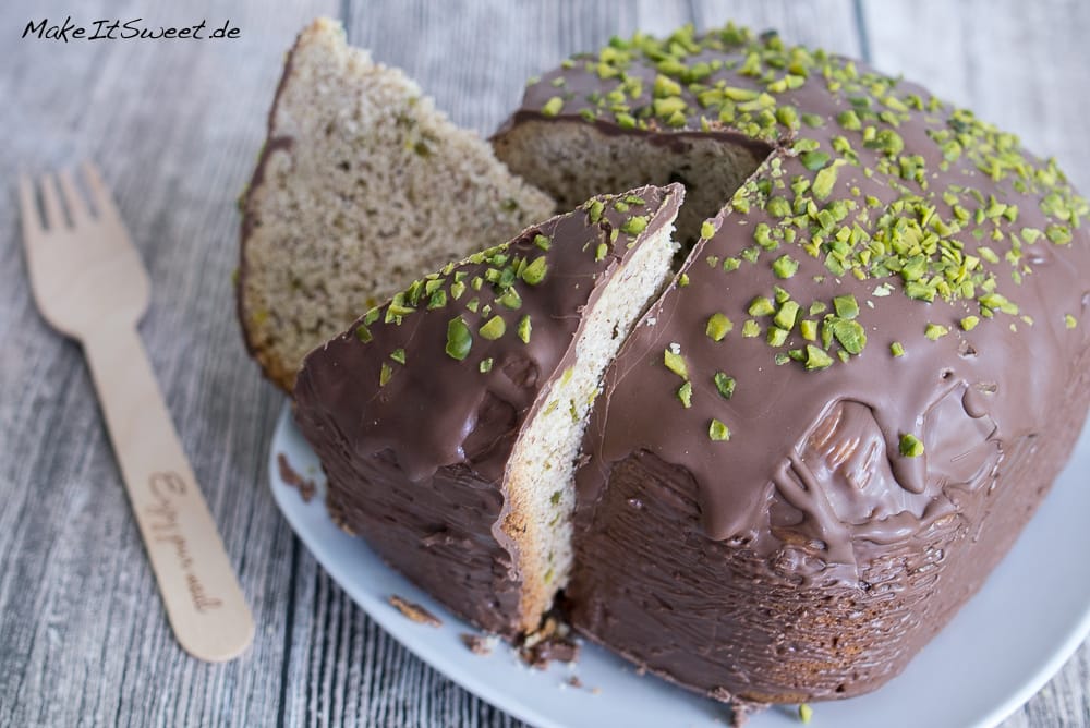Mandeln Schokoladengus Pistazie Kuchen Brotbackautomat Rezept BBA