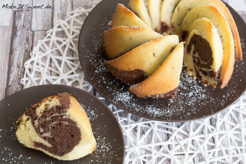Einfacher Marmorkuchen - Marmorkuchen Rezept einfach Ruehrkuchen ohne Nuss