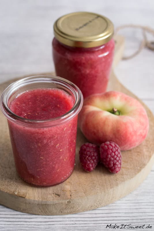 Marmelade selber machen - 8 Tipps und Anleitung - Marmelade mit Weinbergpfirsich und Himbeere Rezept einfach fruchtig selber machen
