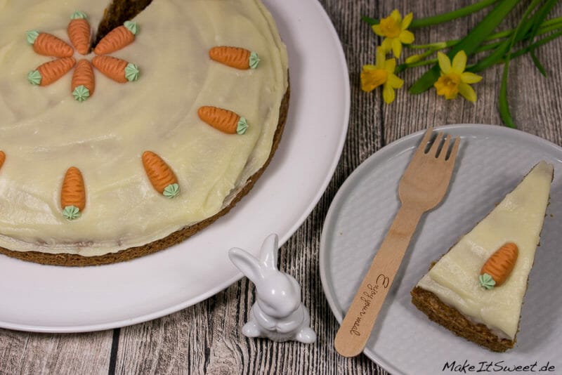 Karottenkuchen mit Walnuss und Buttercreme - Karotten Walnuss Kuchen Ostern Moehren Rueblikuchen Rezept 4