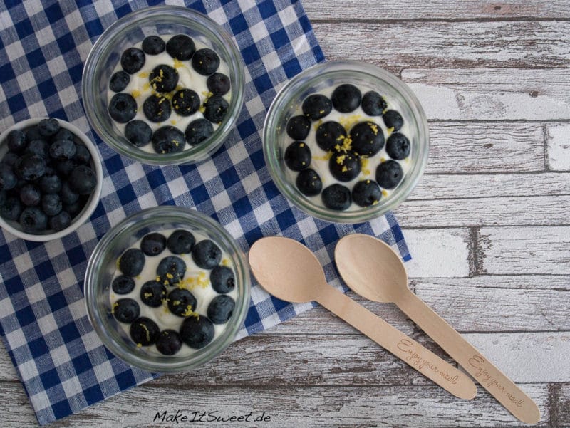 Blaubeer-Dessert mit Quark und Zitrone 3 Nachtisch Blaubeere Zitrone Quark Sommer einfaches Rezept