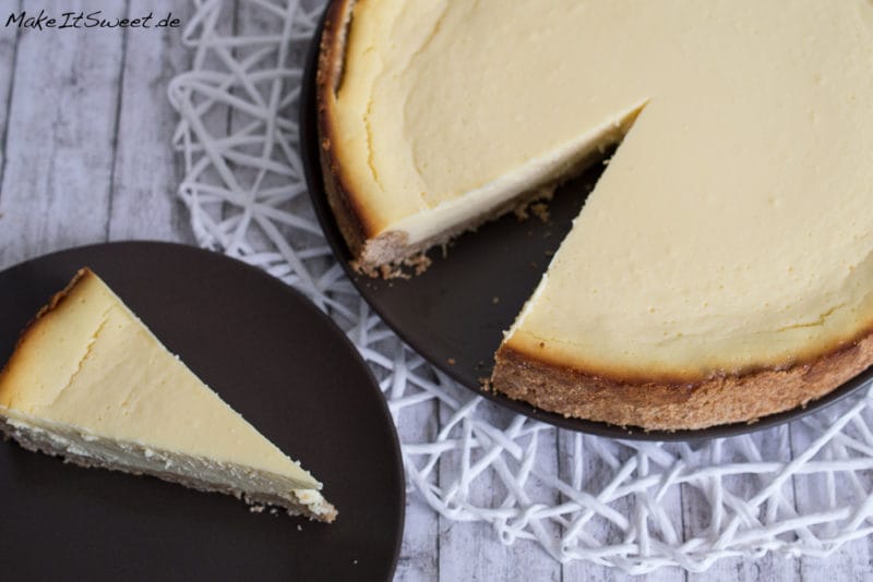 Einfacher New York Cheesecake 3 New York Cheesecake Kaesekuchen einfach backen Rezept
