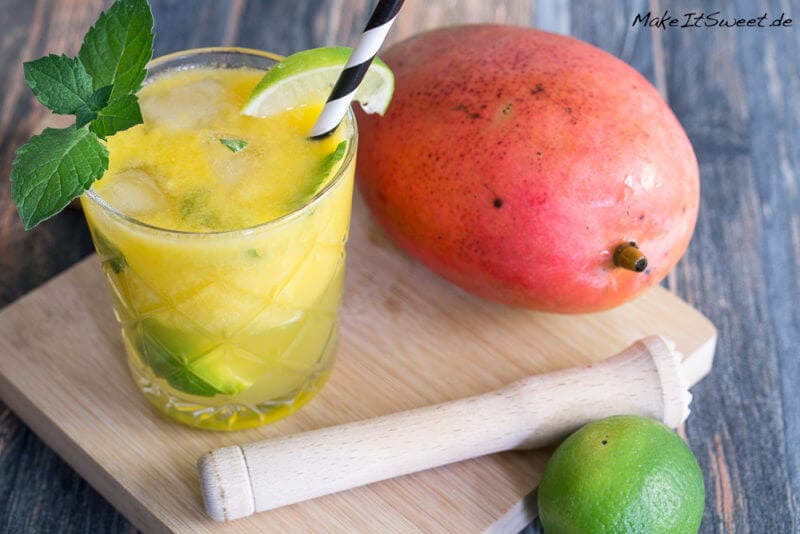 Mojito mit Mango Cocktail 2 Mojito mit Mango Cocktail - Mango Mojito Cocktail Minze Rezept