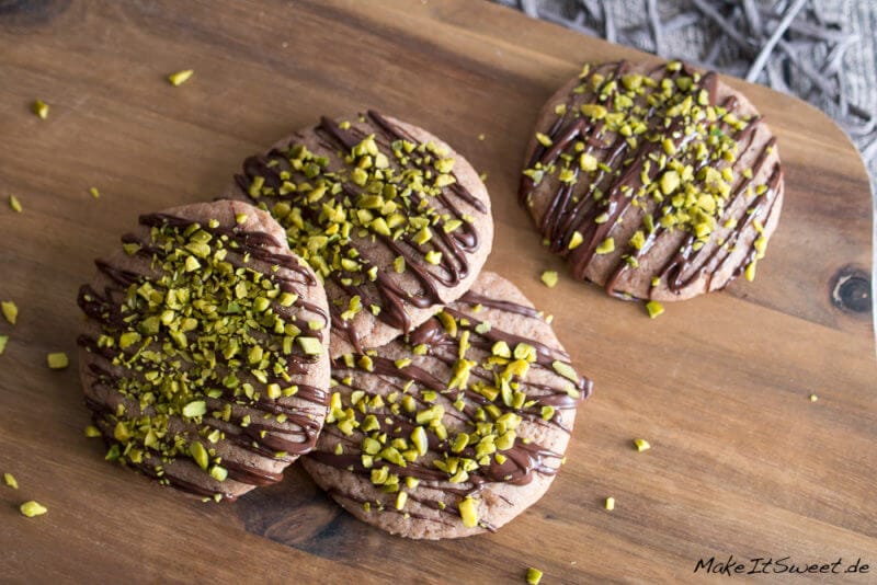 Schokoladencookies mit Pistazien - Schokoladen Pistazien Cookies Rezept einfach