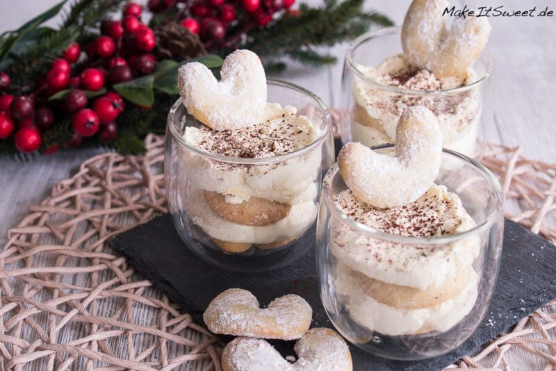 10 Ideen für Nachtisch im Glas zu Weihnachten - vanillekipferl tiramisu rezept weihnachten nachtisch dessert 2