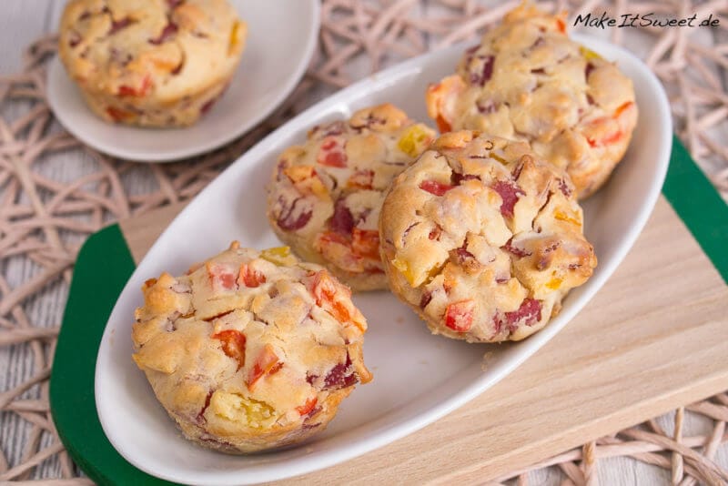 Herzhafte Muffins mit Salami und Paprika - Herzhafte Muffins mit Salami und Paprika Rezept 2