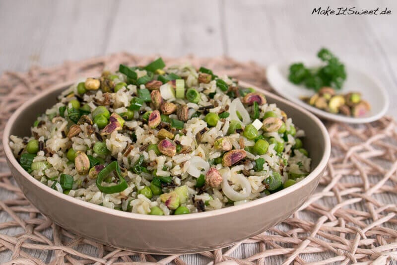 Wildreissalat mit Pistazien und Erbsen 3 Wildreissalat mit Pistazien und Erbsen - Wildreissalat mit Pistazien und Erbsen Salat Rezept 2