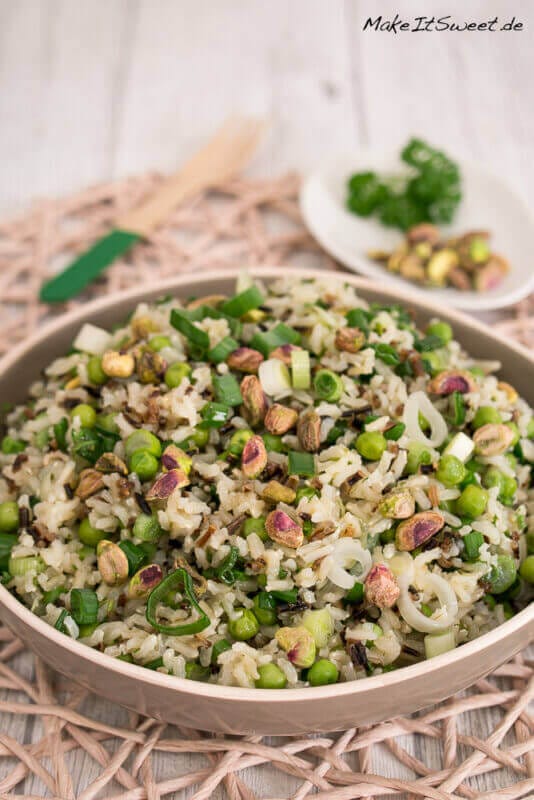 Wildreissalat mit Pistazien und Erbsen 1 Wildreissalat mit Pistazien und Erbsen Rezept einfach und schnell