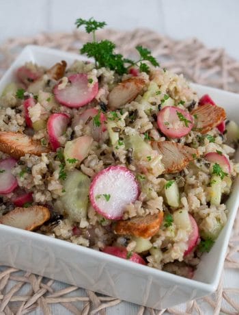 Wildreissalat mit Radieschen und Hähnchen - Reissalat Rezept mit Radieschen Haehnchen Salat 2